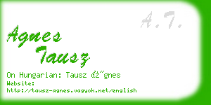 agnes tausz business card